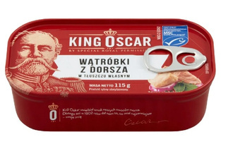 Wątróbki dorszowe w tłuszczu własnym / 115g  / King Oscar