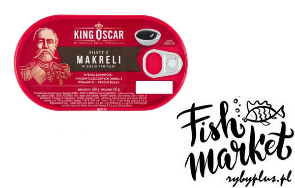 Filety z makreli w sosie pomidorowym sosie teryaki - King Oscar / 160g