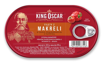 Filety z makreli w sosie pomidorowym z papryką / 160g / King oscar