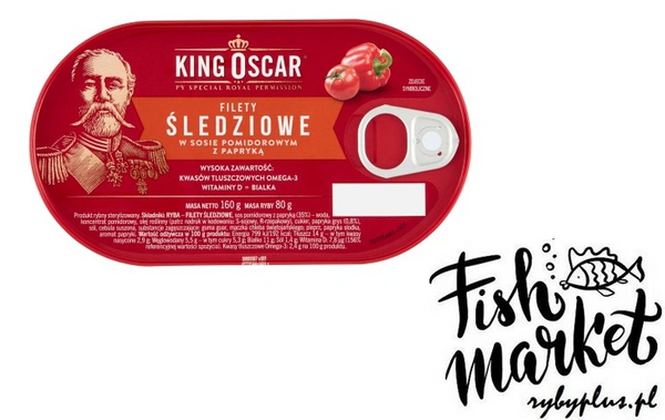 Filety śledziowe w sosie pomidorowym z papryką - King Oscar / 160g
