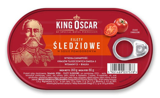 Filety śledziowe w sosie pomidorowym / 160g / King oscar
